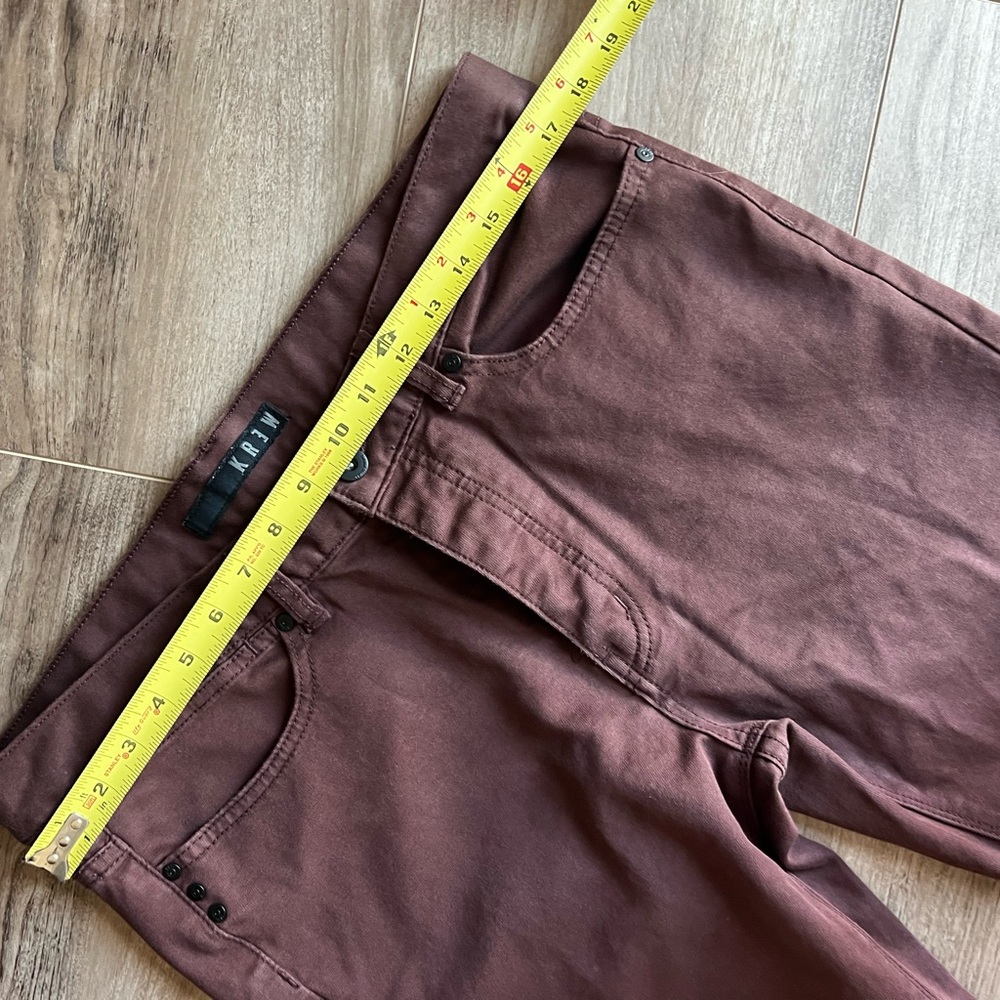 Krew men’s rusty brown button fly pants with just the right amount of stretch 34 - Picture 7 of 10